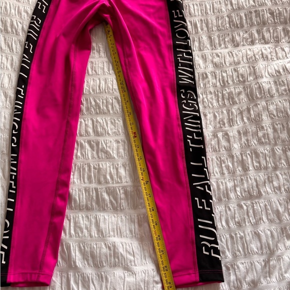 Pam & Gela Pink Leggings with Striped Side Panel - Picture 5 of 6
